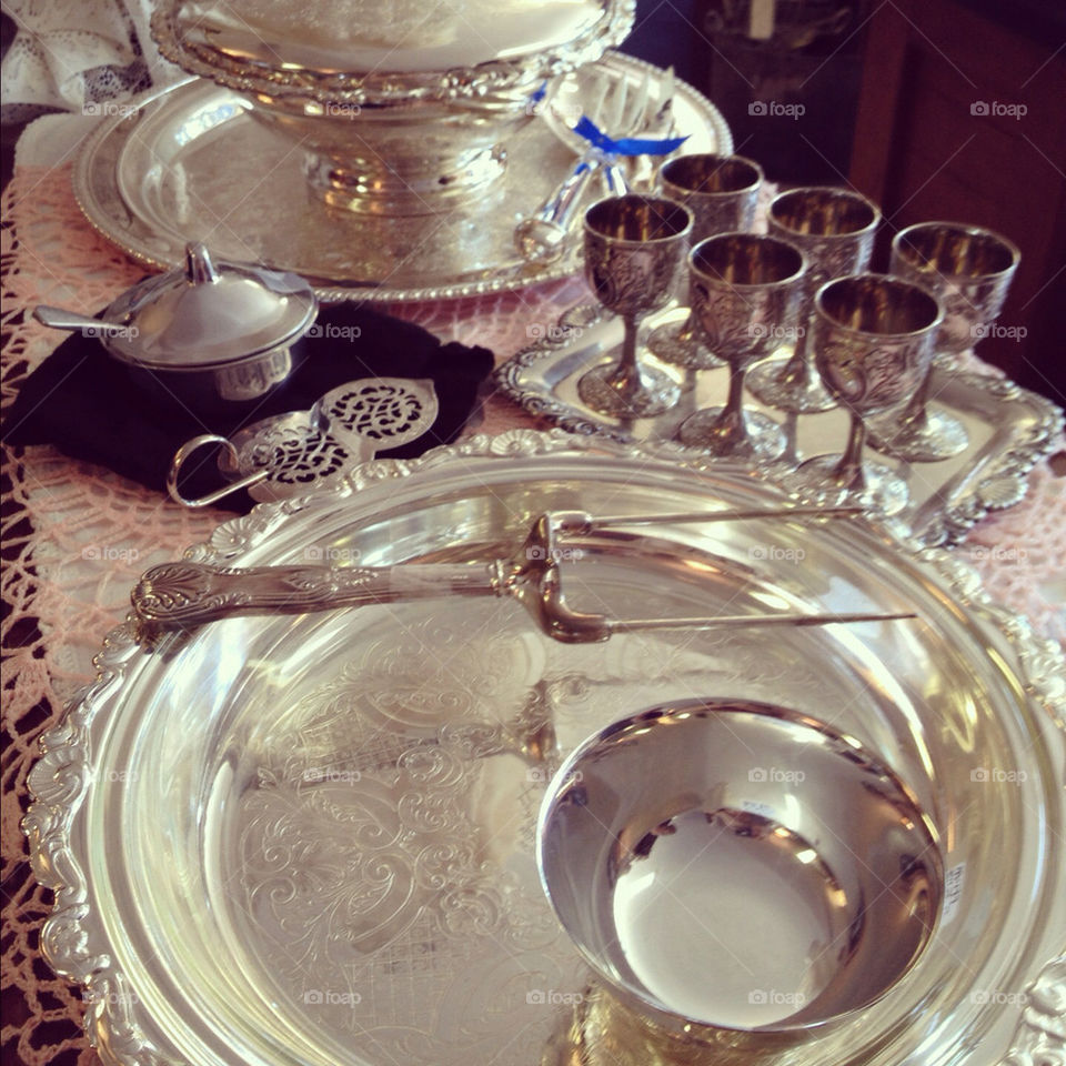 food cups vintage silver by jeannechan