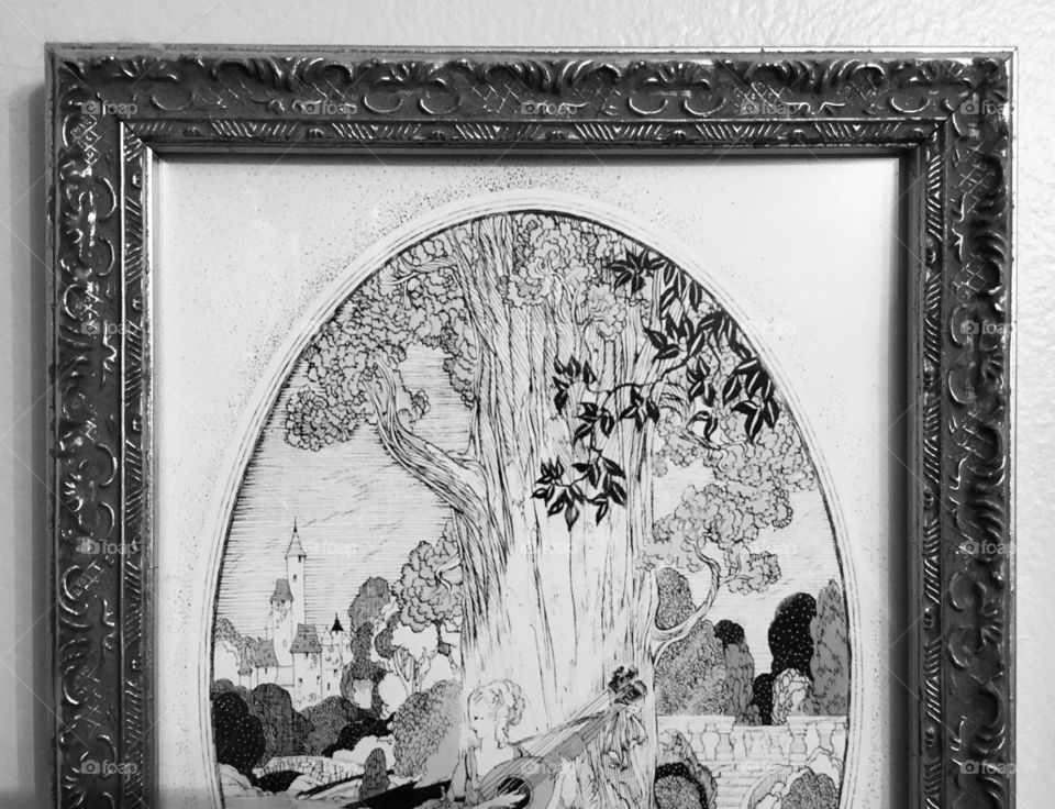 Antique picture and frame