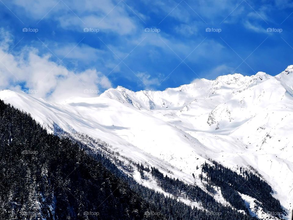 snow filled mountain