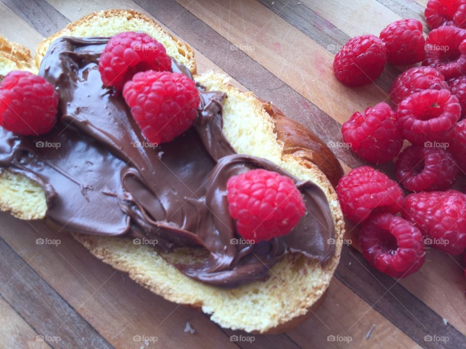 Chocolate and raspberries