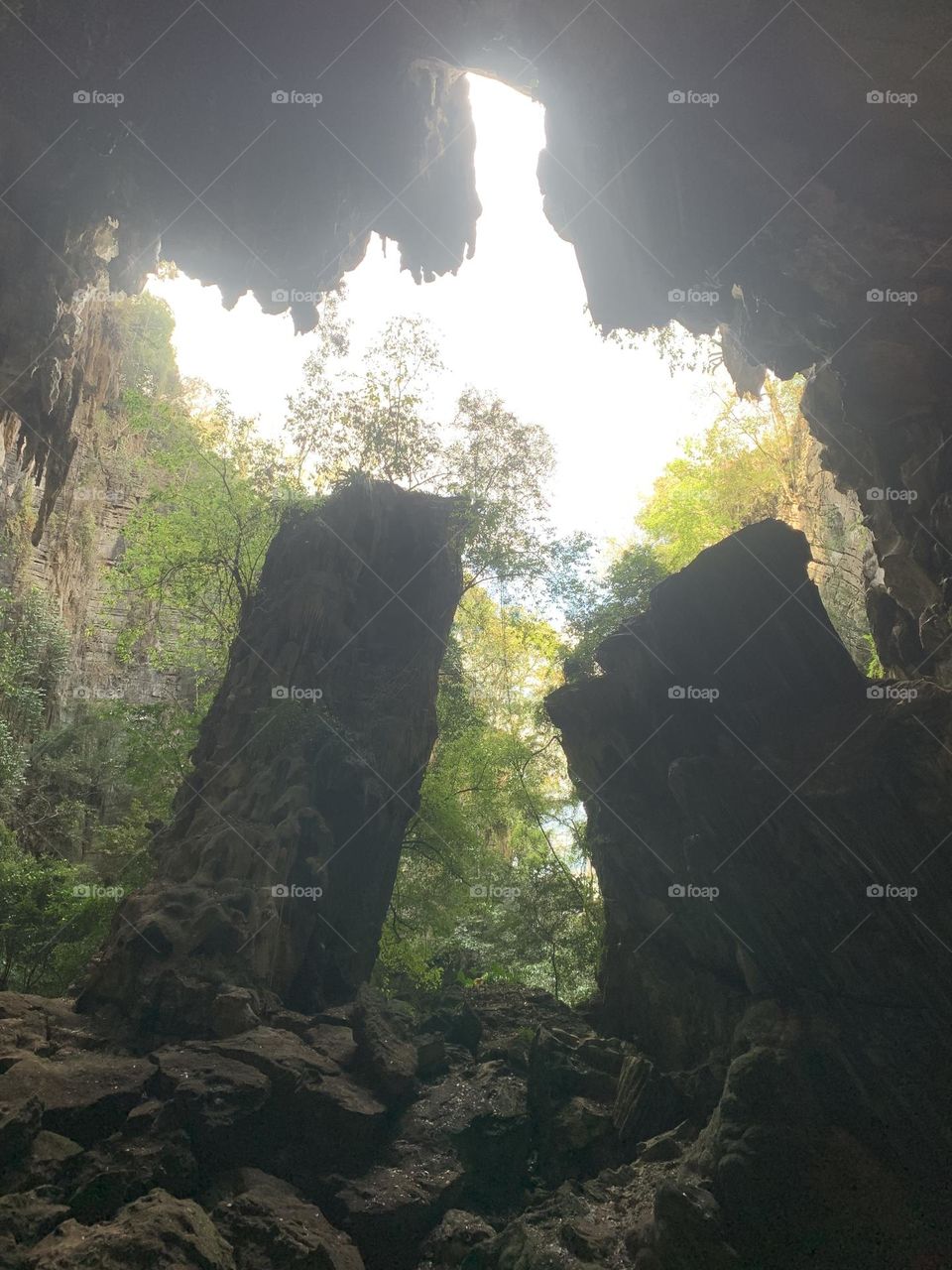 Strange rock in cave