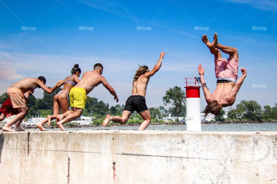 Hot summer day by the lake