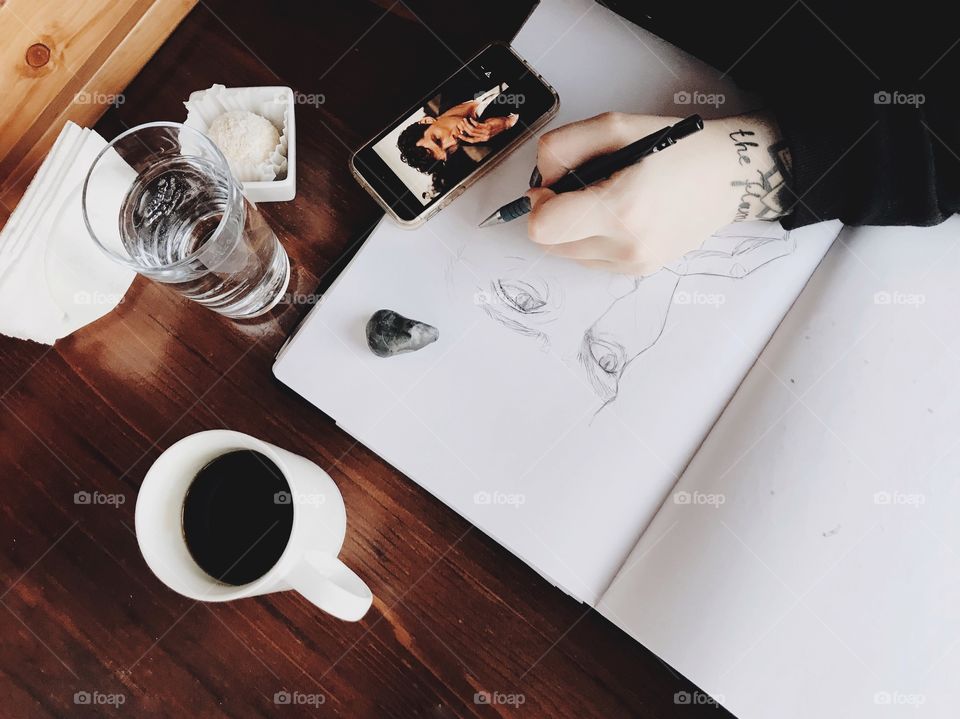 Drawing a portrait 