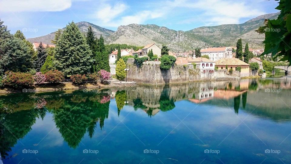 A beautiful riverside view from Trebinje in Bosnia-Hertzegovina