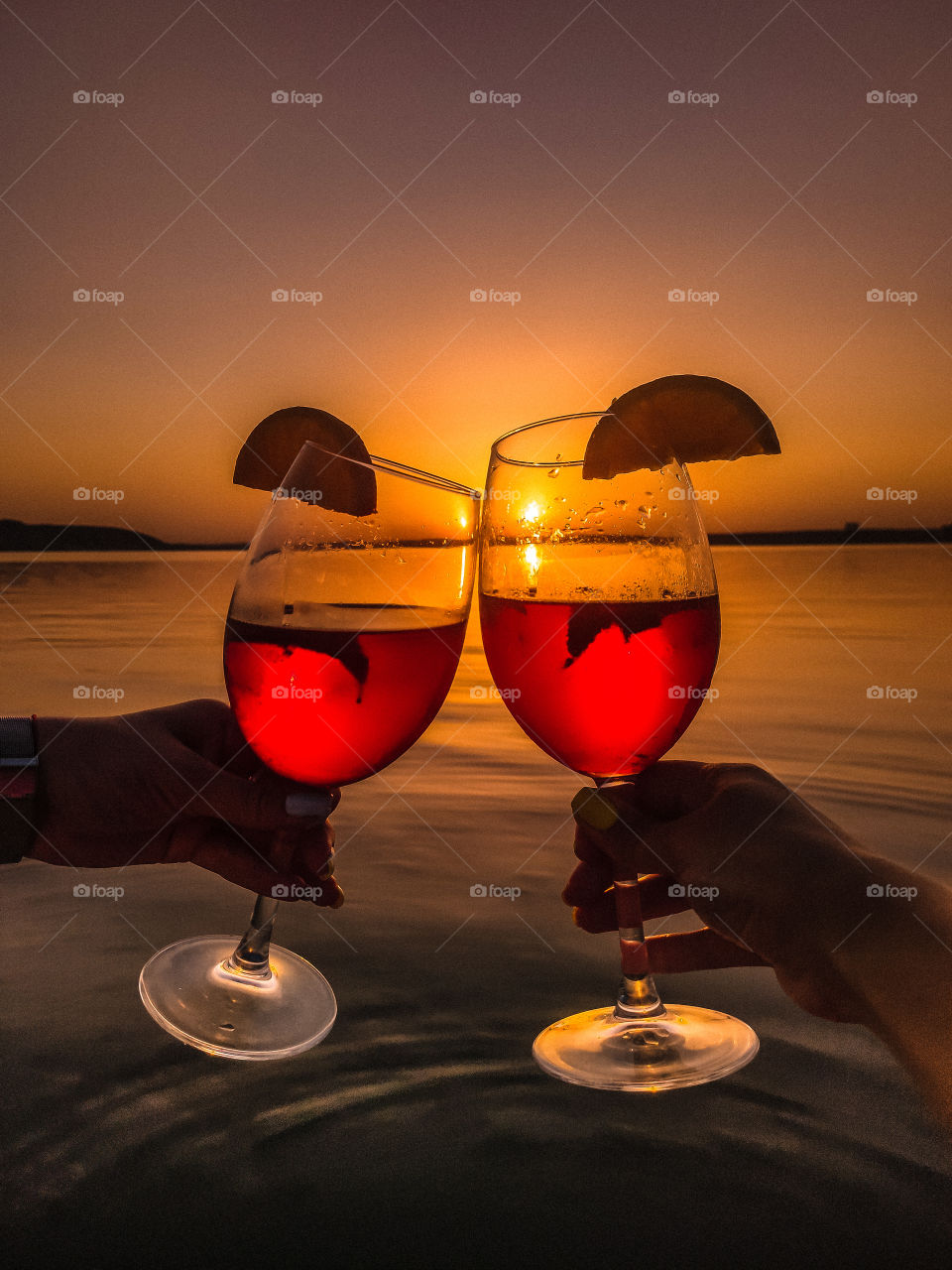 Wine glass sunset