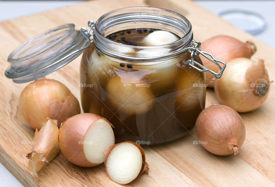 Onions Pickle in jar