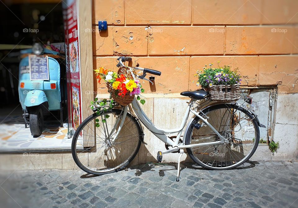 Bicycle with flowers