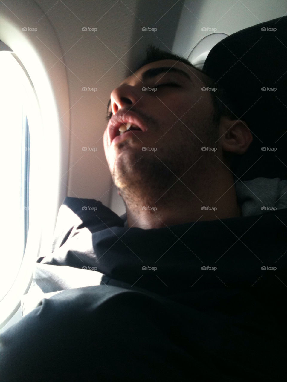 Sleeping on an airplane