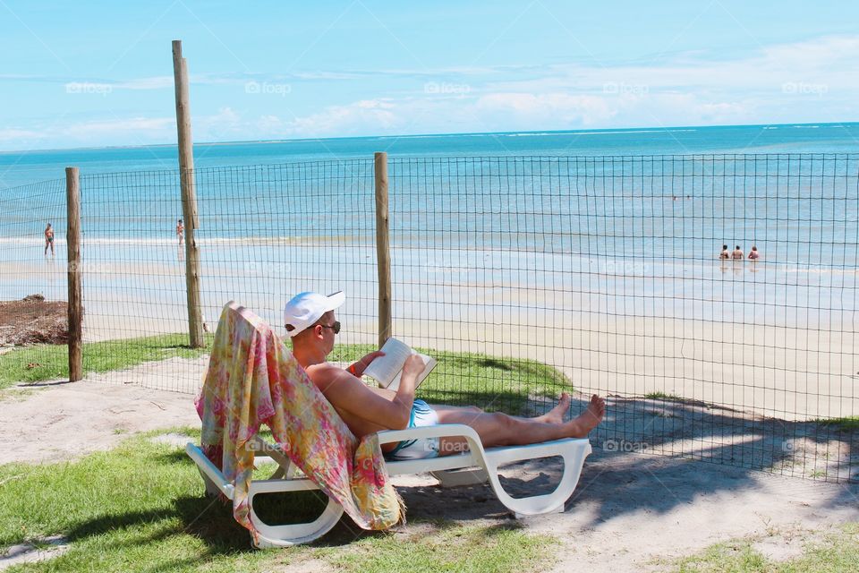 Reading on the beach and quiet