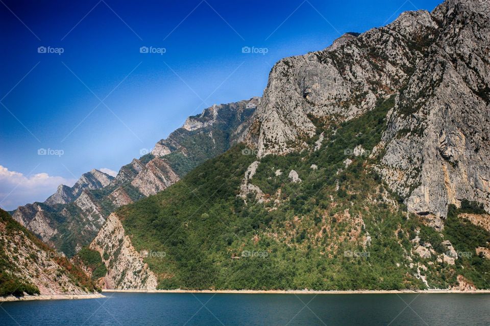 Koman lake in Albania