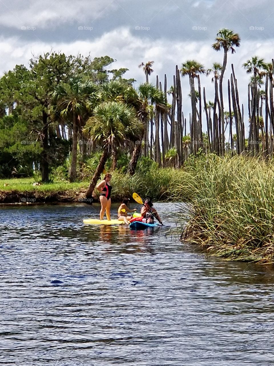 Paddling down the river