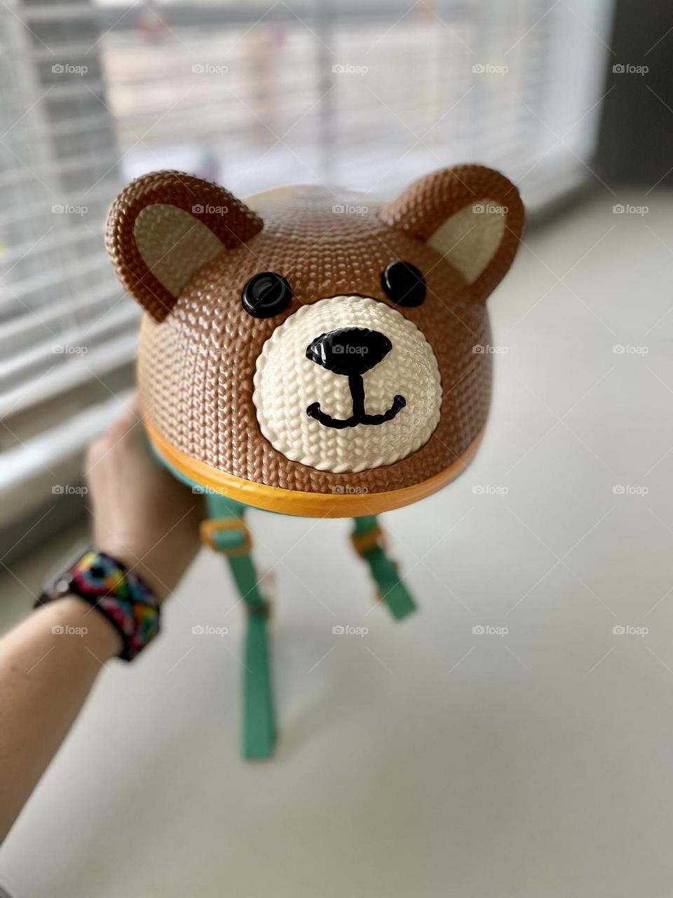Toddler bear bike helmet, bear bike helmet for riding bikes, safety first for riding bikes, cute bear bike helmet, toddler helmet
