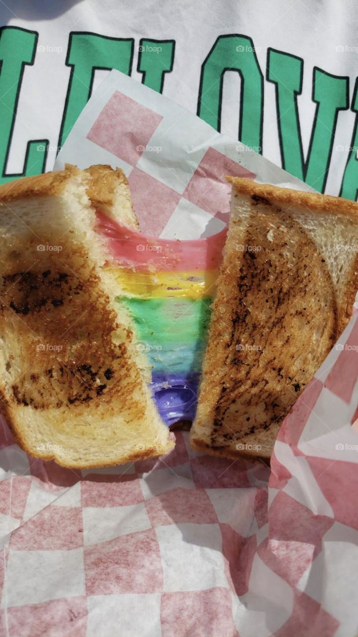 Rainbow grilled cheese @ Smorgasbord 