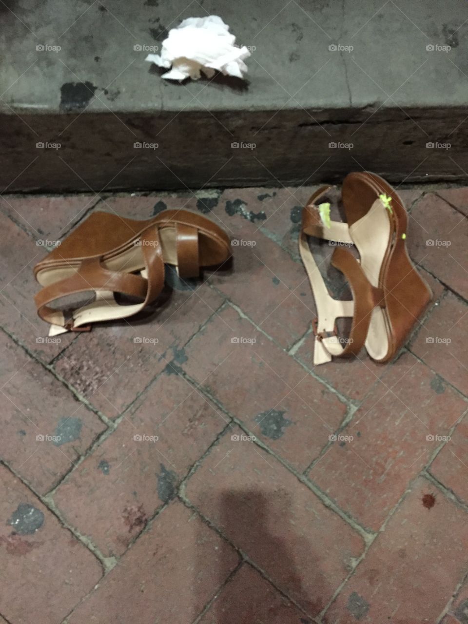 Someone tried to fix their Shoes with some gum on the streets of New Orleans
