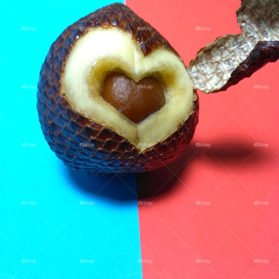 Hearth shaped on snake fruit