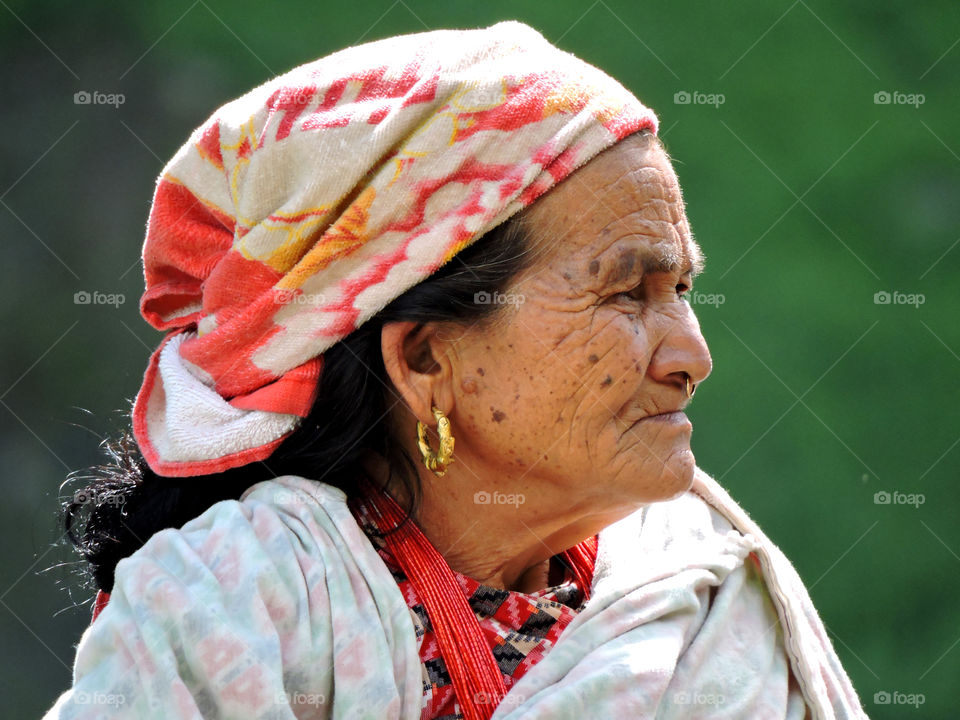 Close-up of senior woman