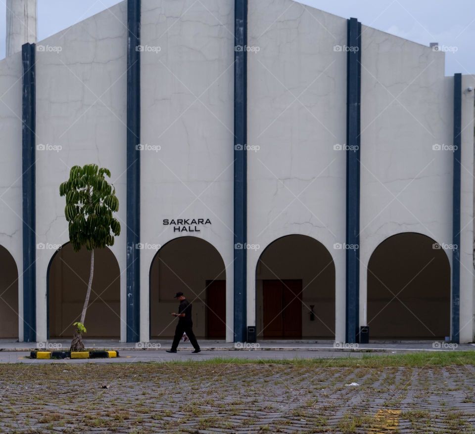 Walk in front of sakara hall the tjolomadoe solo central java Indonesia