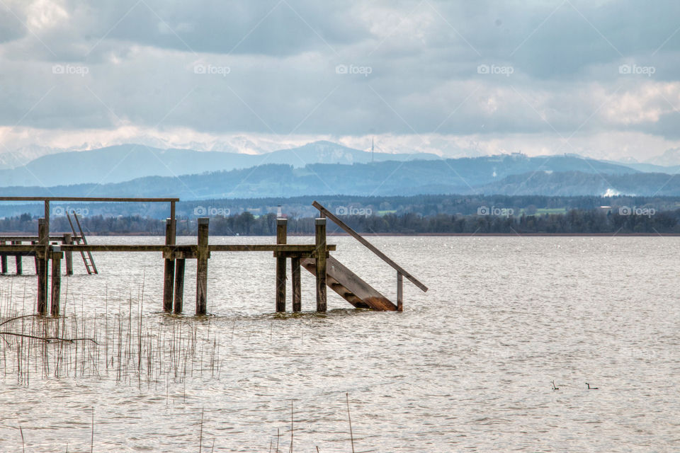 View of a pier in lake