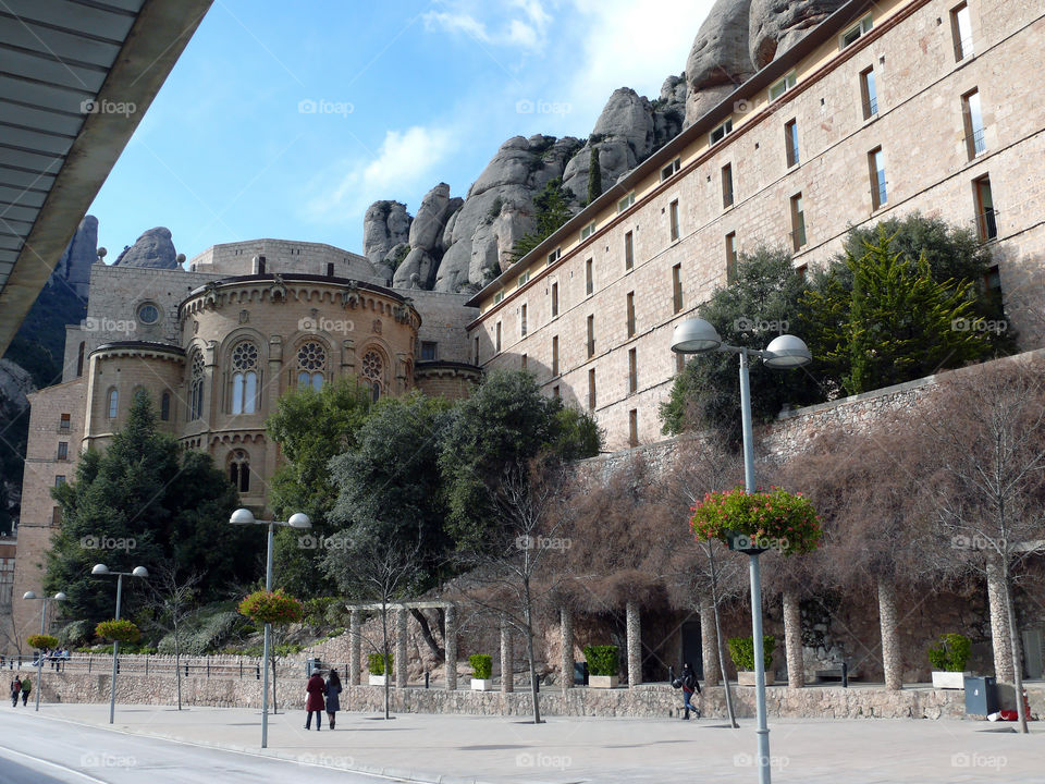 Santa Maria de Montserrat Abbey in the province of Barcelona, Spain.