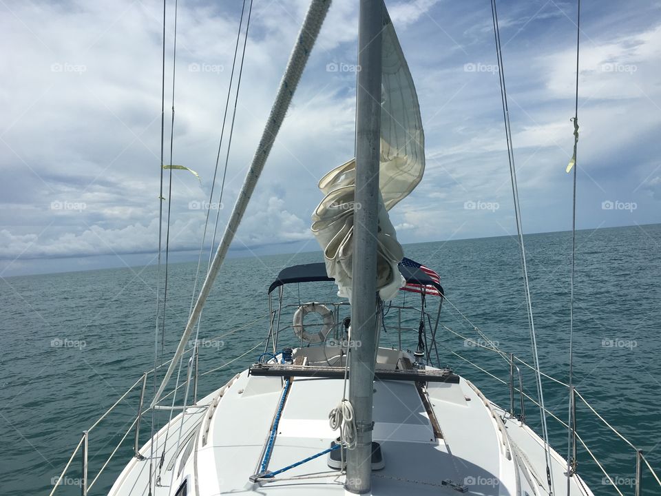 Gulf of Mexico in a Catalina 30. 