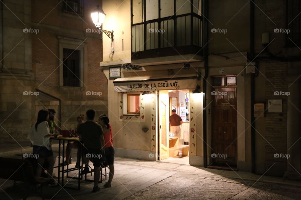 Outdoors bar in the night