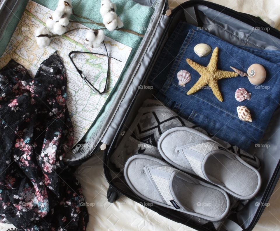 Packing a suitcase for vacation 