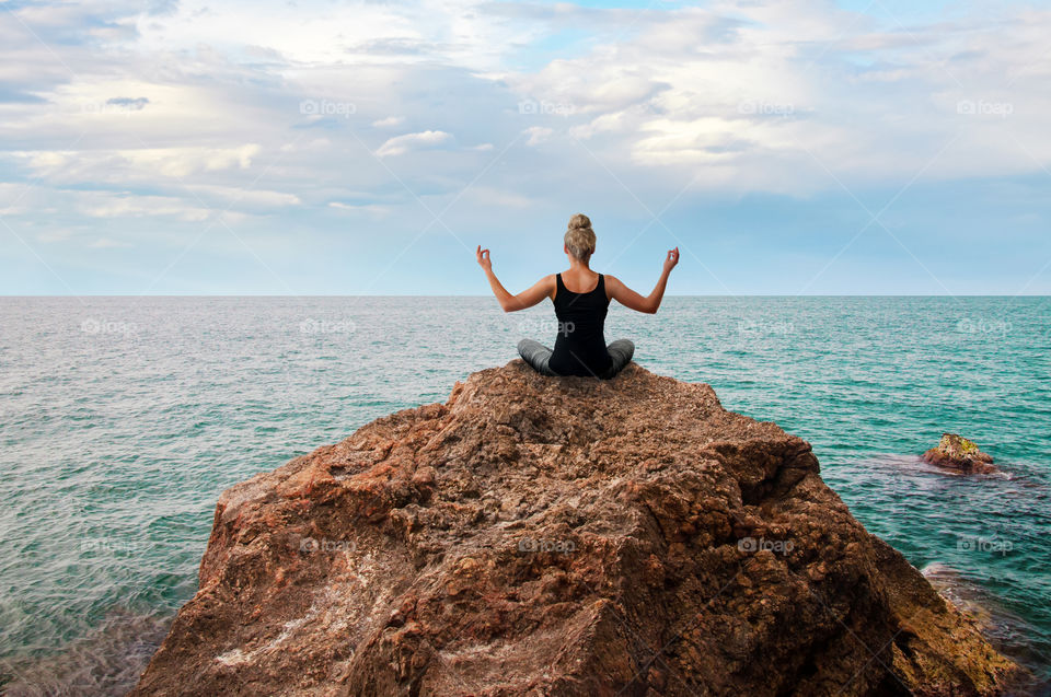 Girl practicing yoga