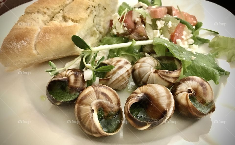 Snails in herb oli