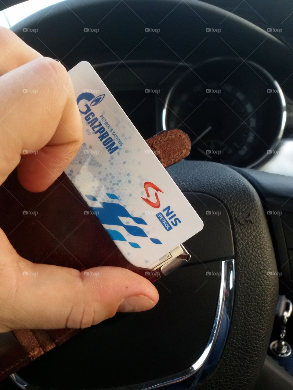 nis gazprom card in the car