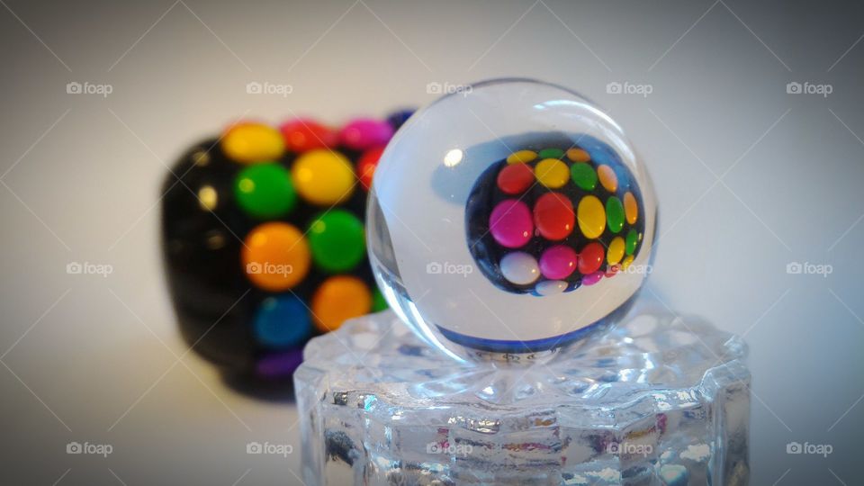 multicolored, crystall ball, crystall sphere