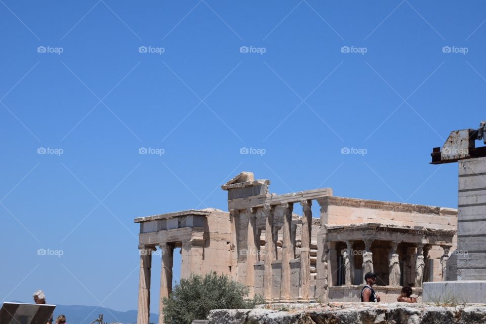 At the acropolis in Athens, Greece 