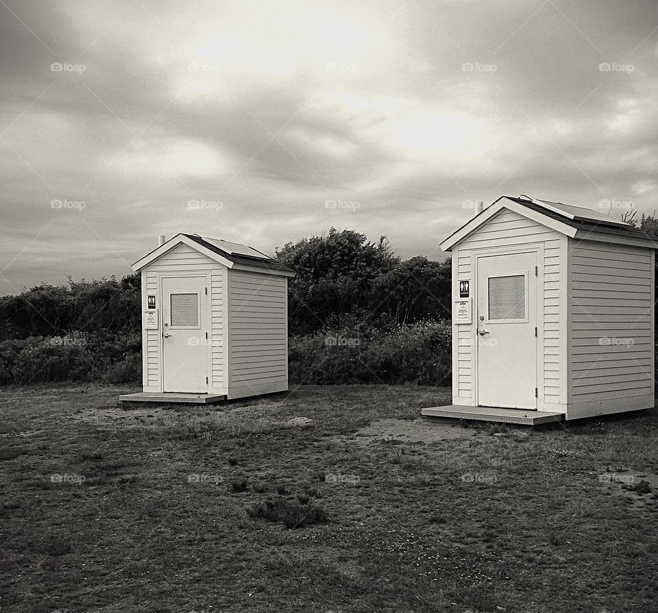 Public toilet in forest