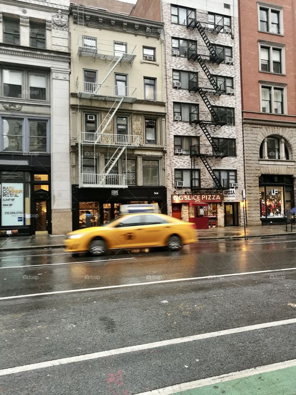 Yellow New York taxi on the streets of New York